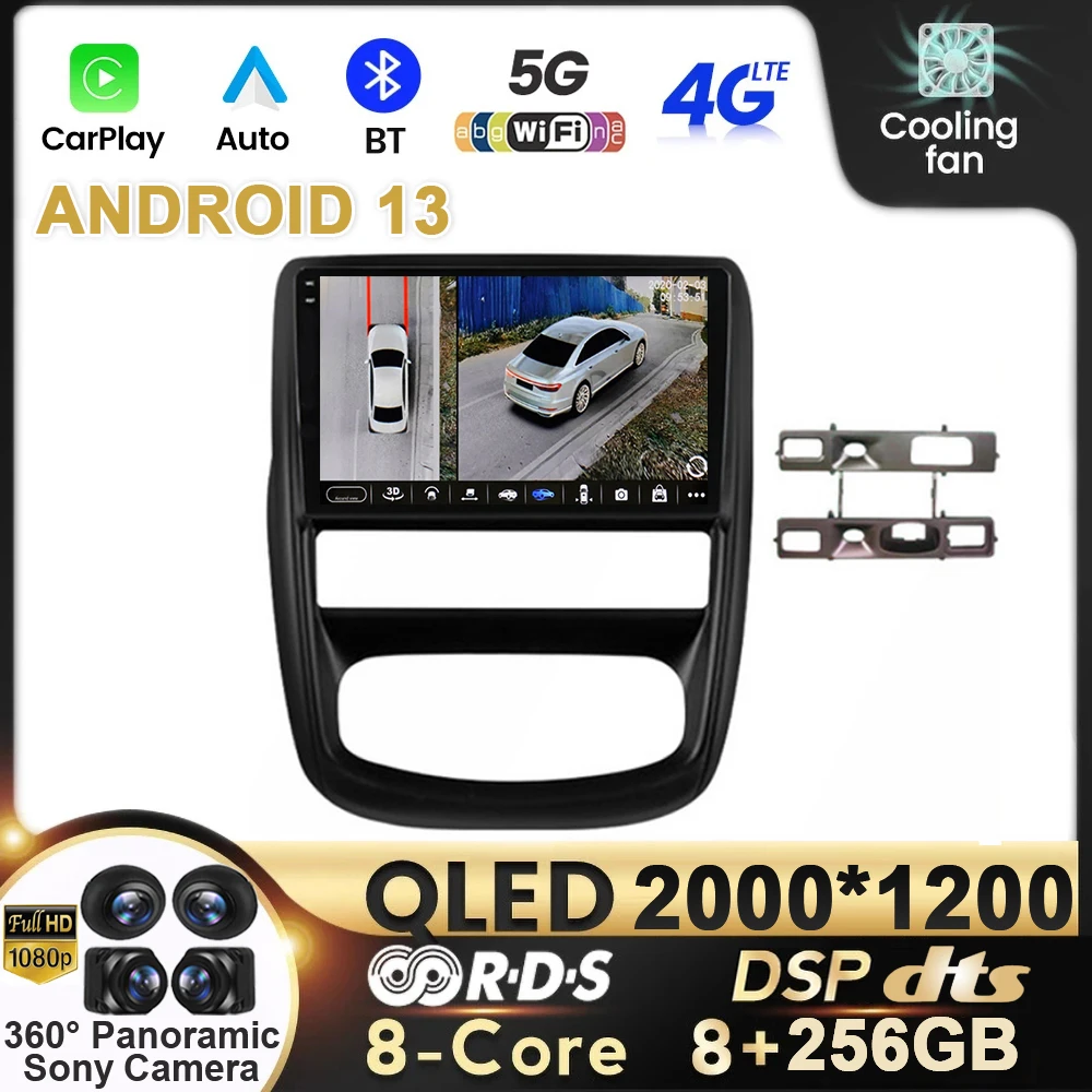 Android 13 Для Renault Duster 1 2010-2015 Для Nissan Terrano 2014 - 2020 Автомобильный радиоприемник, мультимедийный плеер, навигация, GPS без 2 DIN