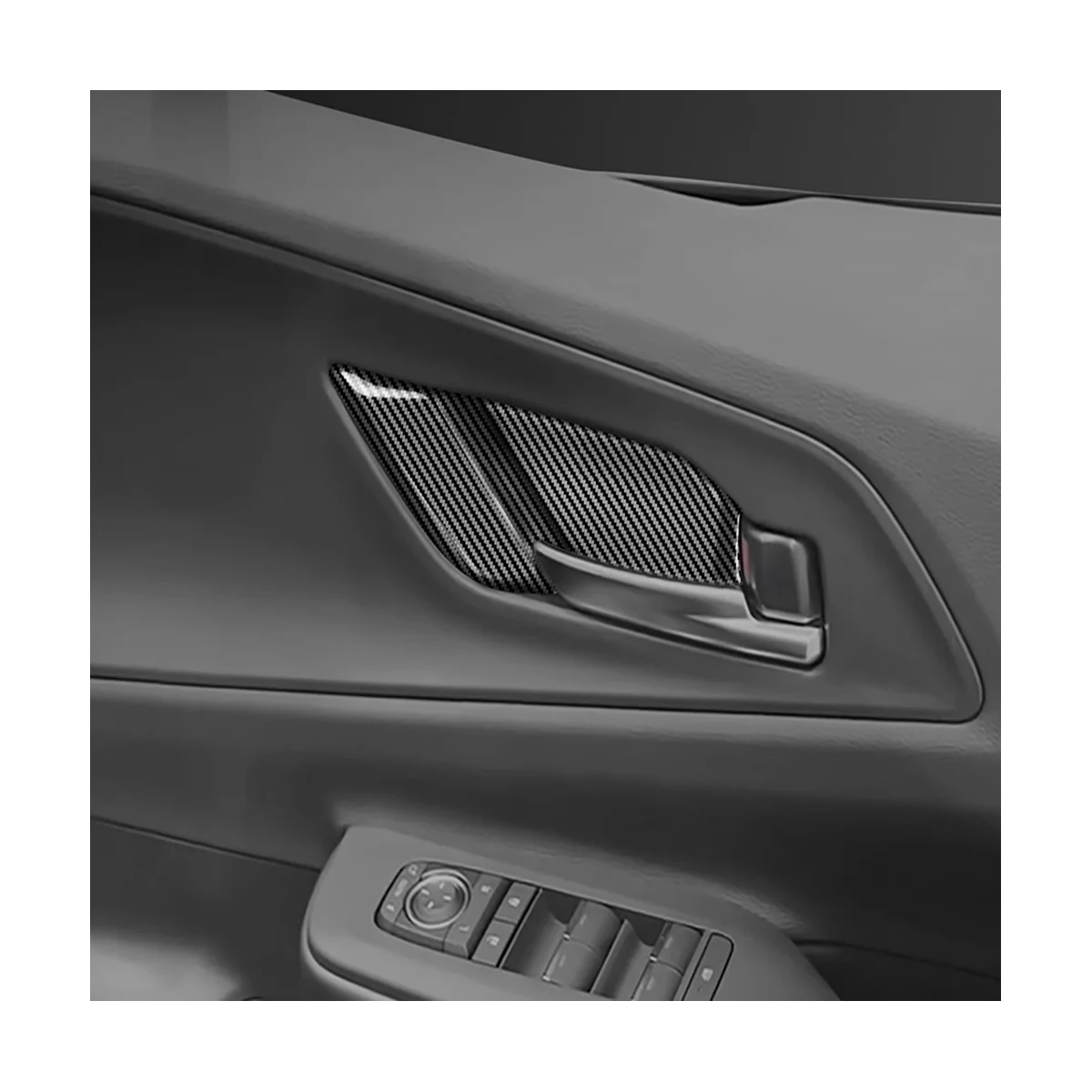 Внутренняя ручка двери из углеродного волокна, отделка рамы чаши, Высокая/низкая конфигурация, 5 шт. для Toyota Prius 60 серии 2022 2023