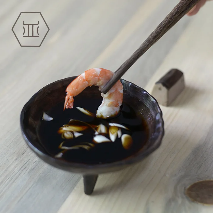 Оригинальность Поднос для соуса Японская кухня Суши Блюдо Димсам Соусники Грубая керамическая тарелка